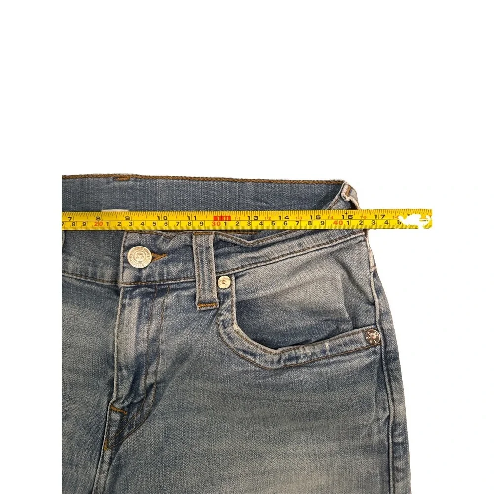 True Religion Jeans Men's 32in Blue Ricky Big T Flap Straight Leg Denim